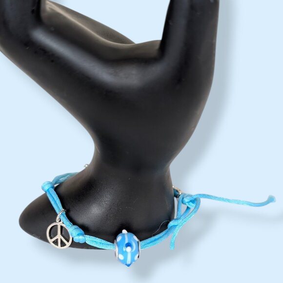 (2/$20) Blue Cord Charm Bracelet - Picture 2 of 4